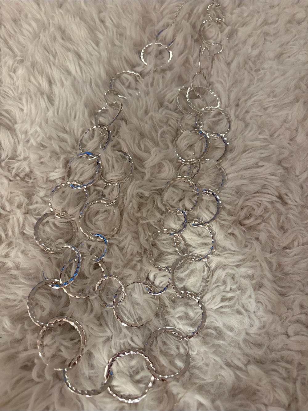 Silver Link Circle Statement Necklace - Women Jewelry